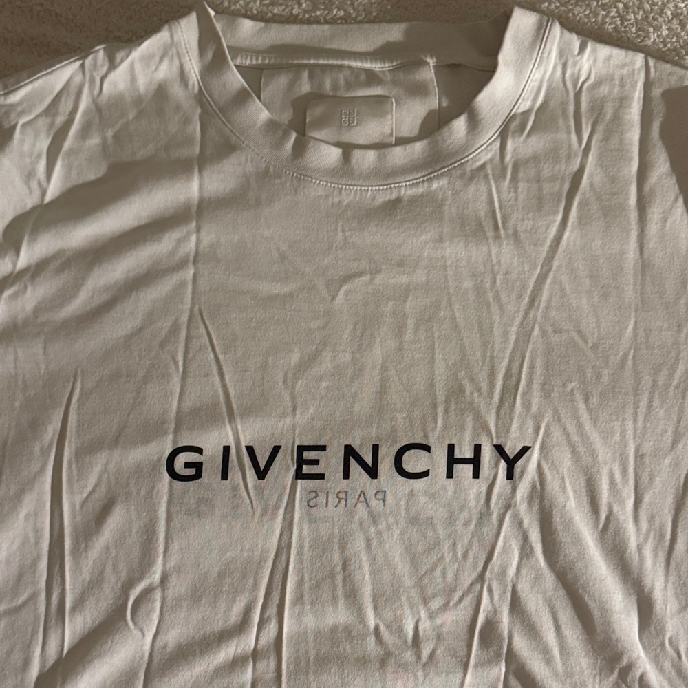 Givenchy White Tee with Black Logo